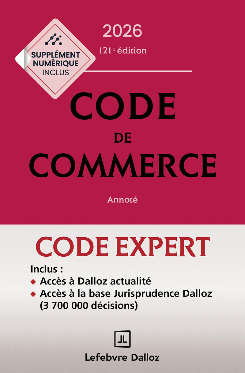 Code Dalloz Expert. Code de commerce 2026. 121e éd.