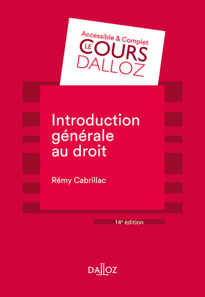 Introduction générale au droit. 14e éd.