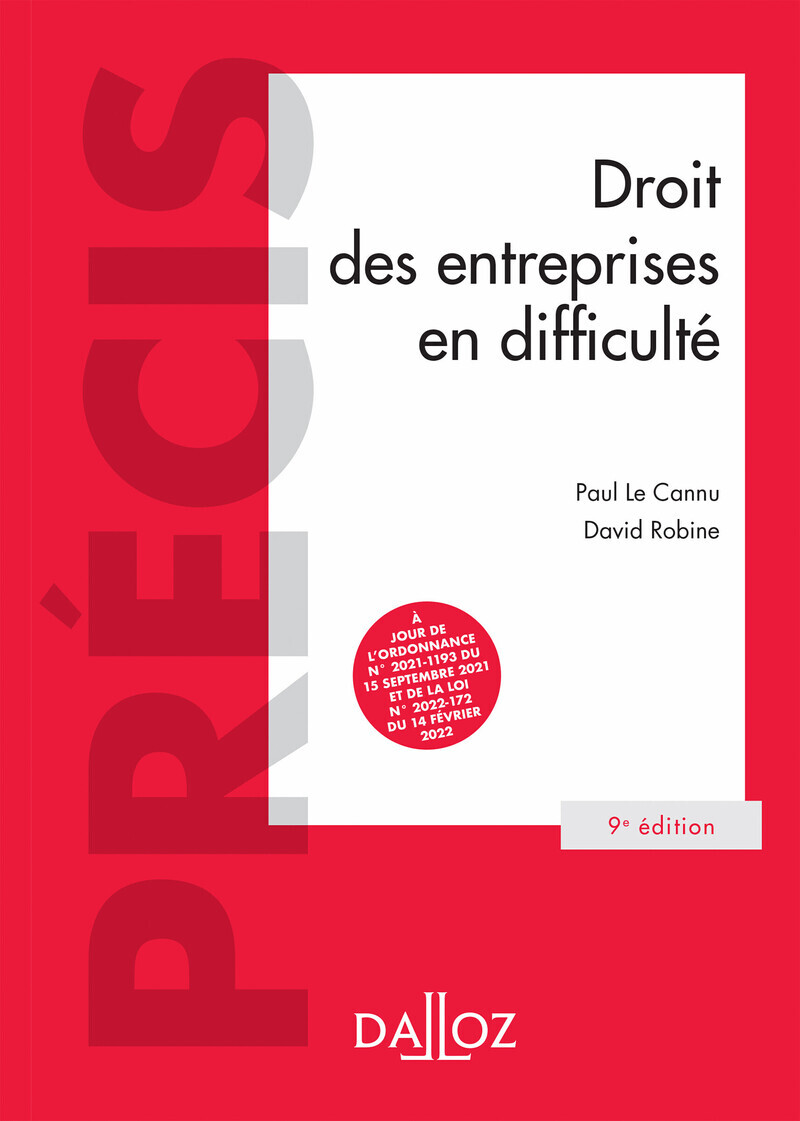 Droit des entreprises en difficulté 9ed