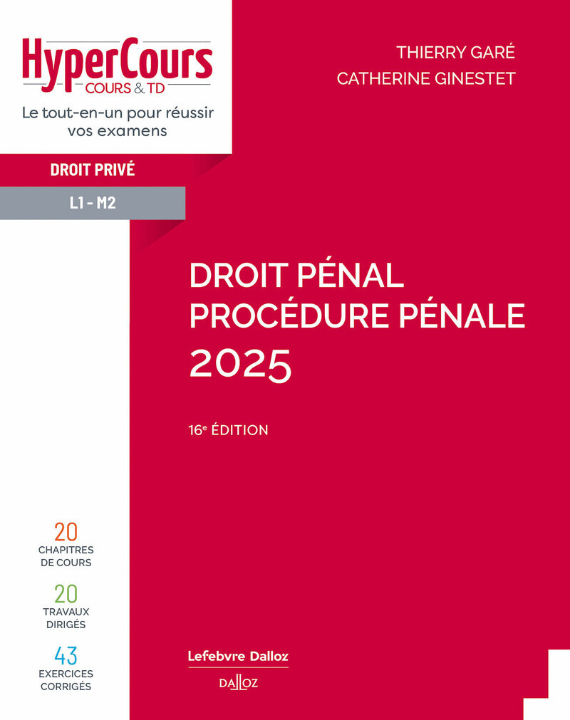 Droit pénal. Procédure pénale 2025. 16e éd.
