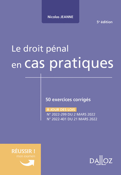 Le droit pénal en cas pratiques 5ed