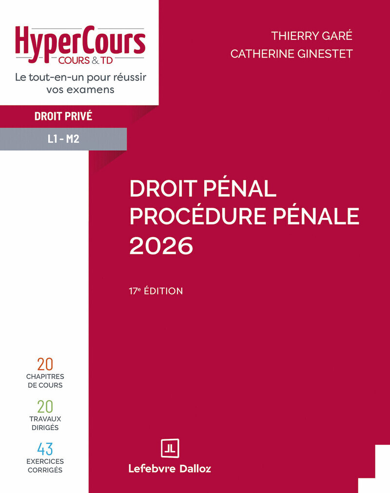 Droit pénal. Procédure pénale 2026. 17e éd.