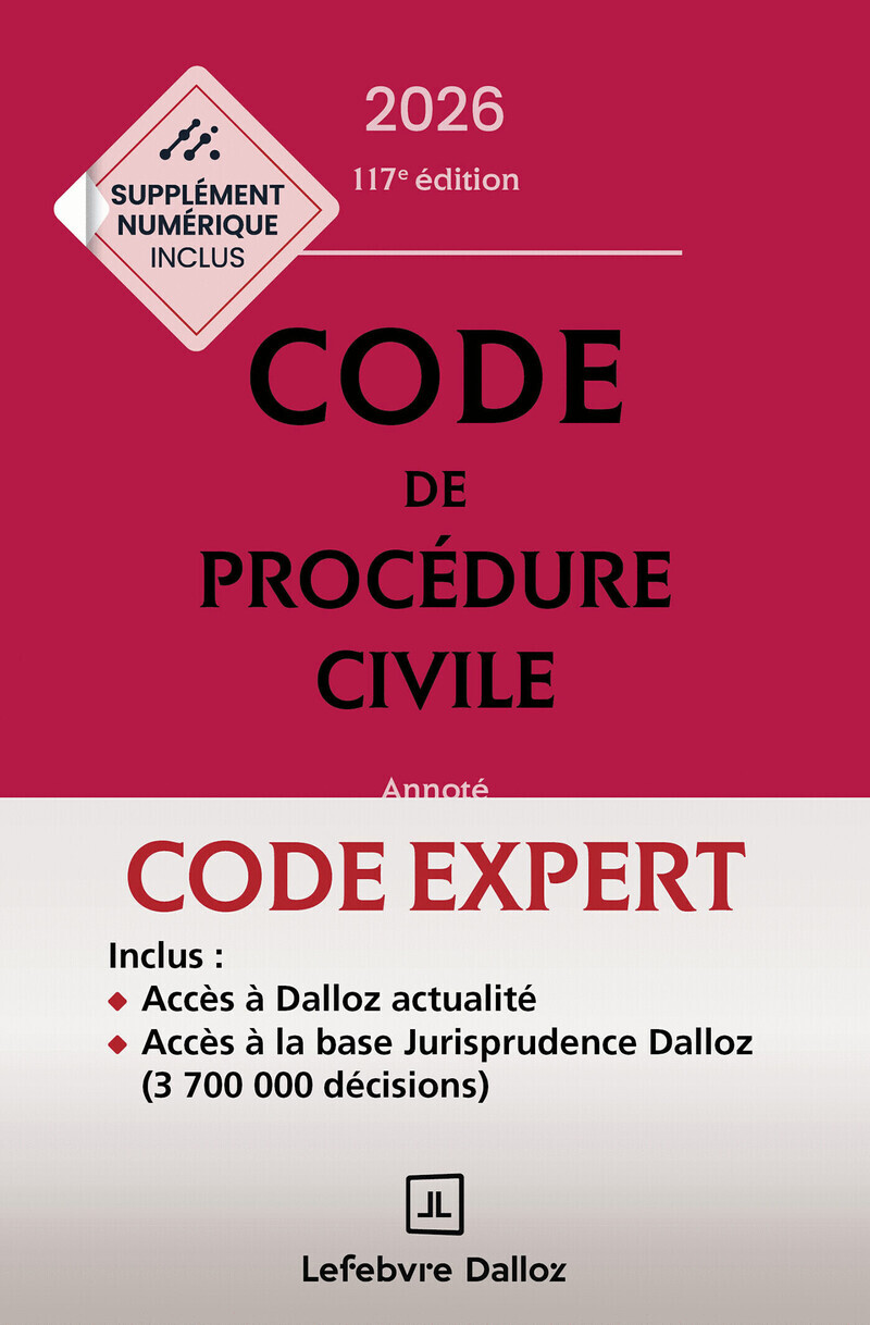 Code Dalloz Expert. Code de procédure civile 2026. 22e éd.