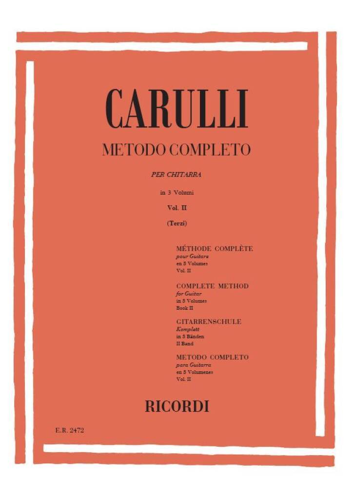FERDINANDO CARULLI : METODO COMPLETO PER CHITARRA VOL. 2 - GUITARE