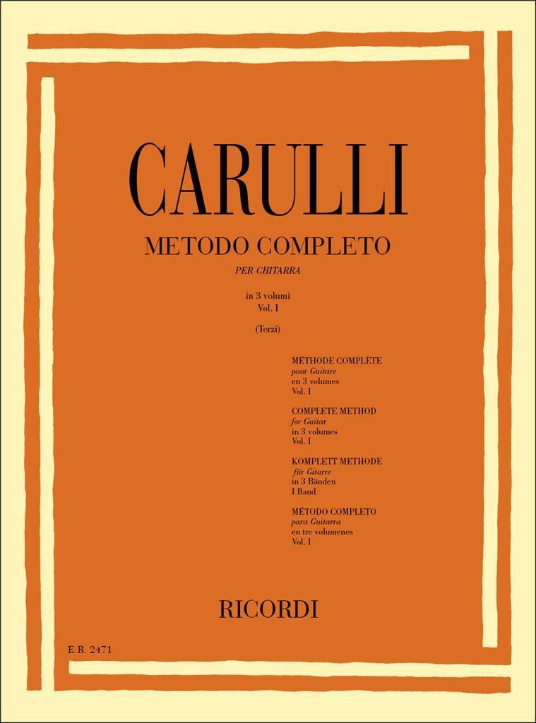 FERDINANDO CARULLI : METODO COMPLETO PER CHITARRA VOL. 1 - GUITARE