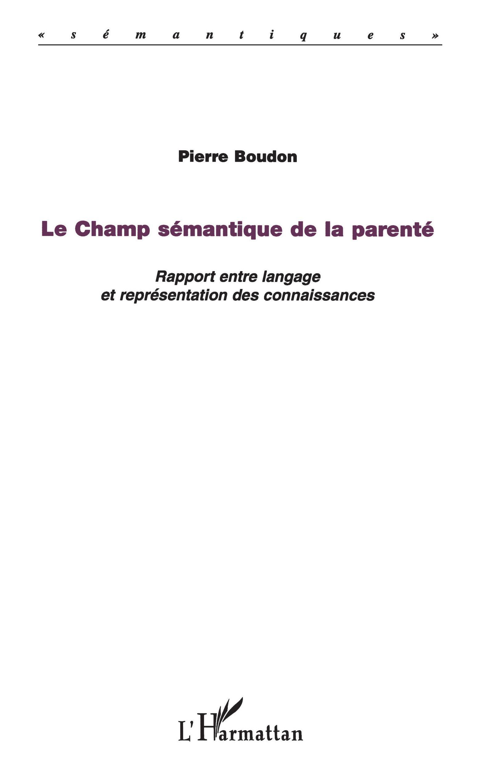 LE CHAMP SÉMANTIQUE DE LA PARENTÉ