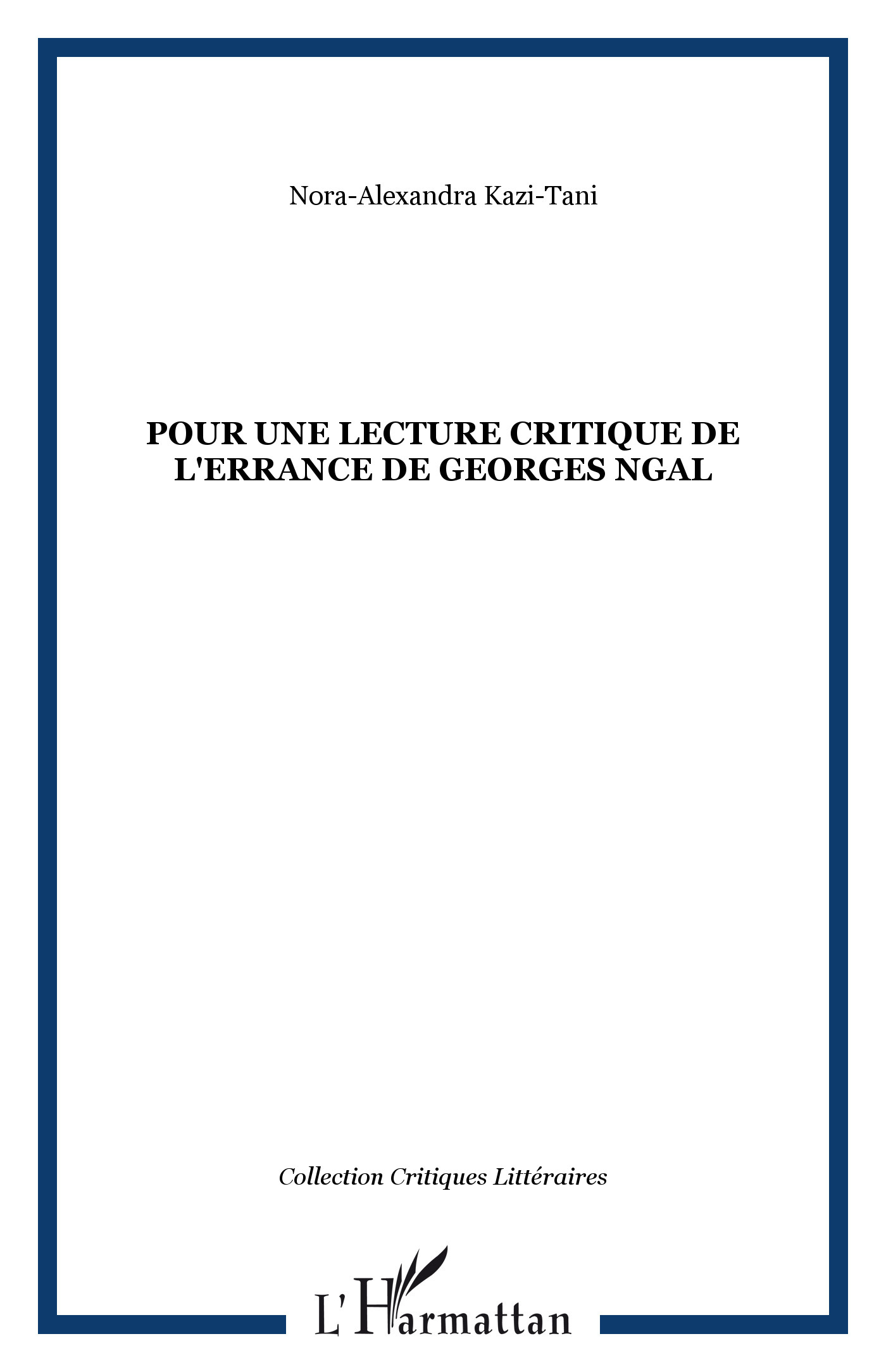 POUR UNE LECTURE CRITIQUE DE L'ERRANCE DE GEORGES NGAL