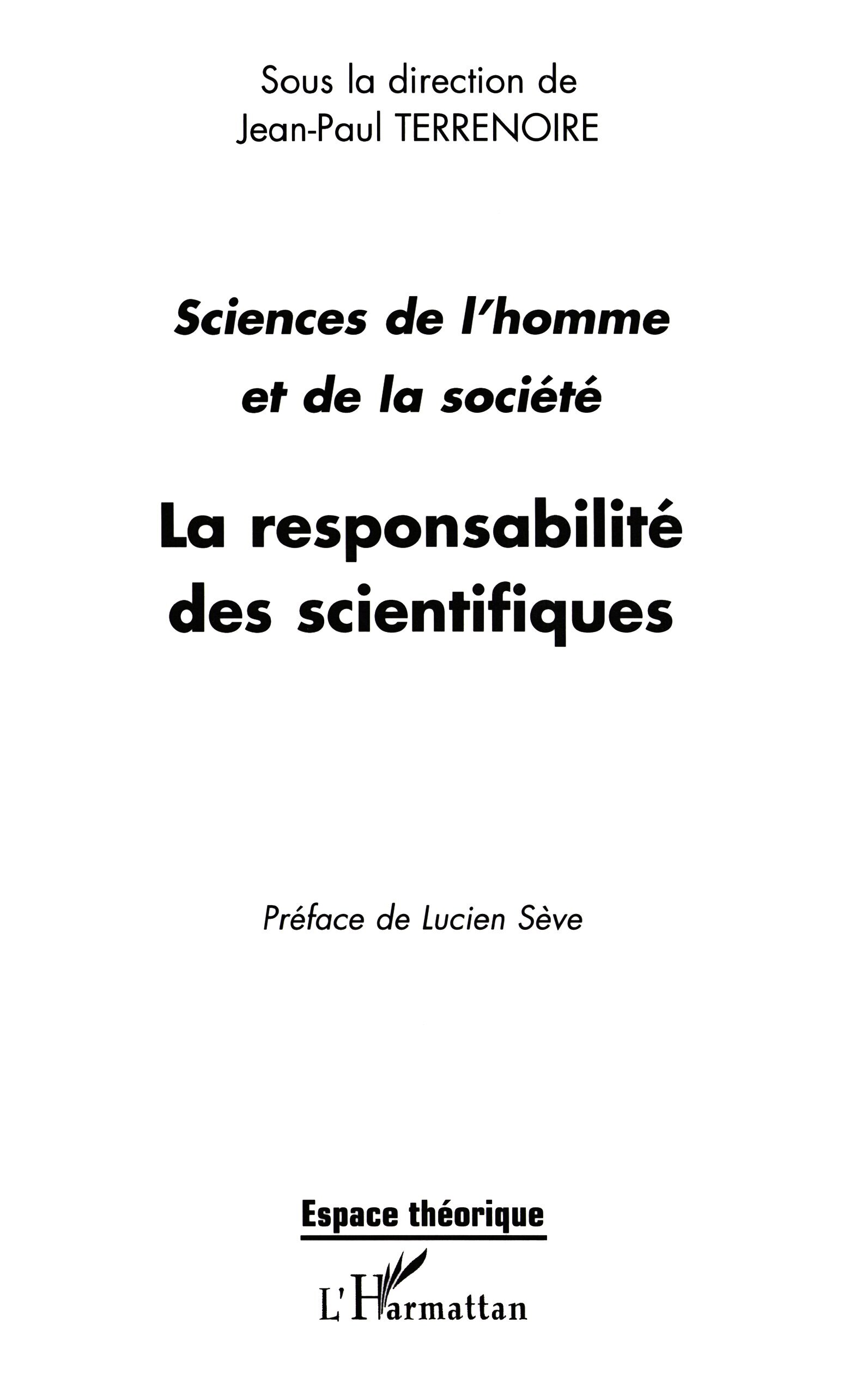 LA RESPONSABILITÉ DES SCIENTIFIQUES