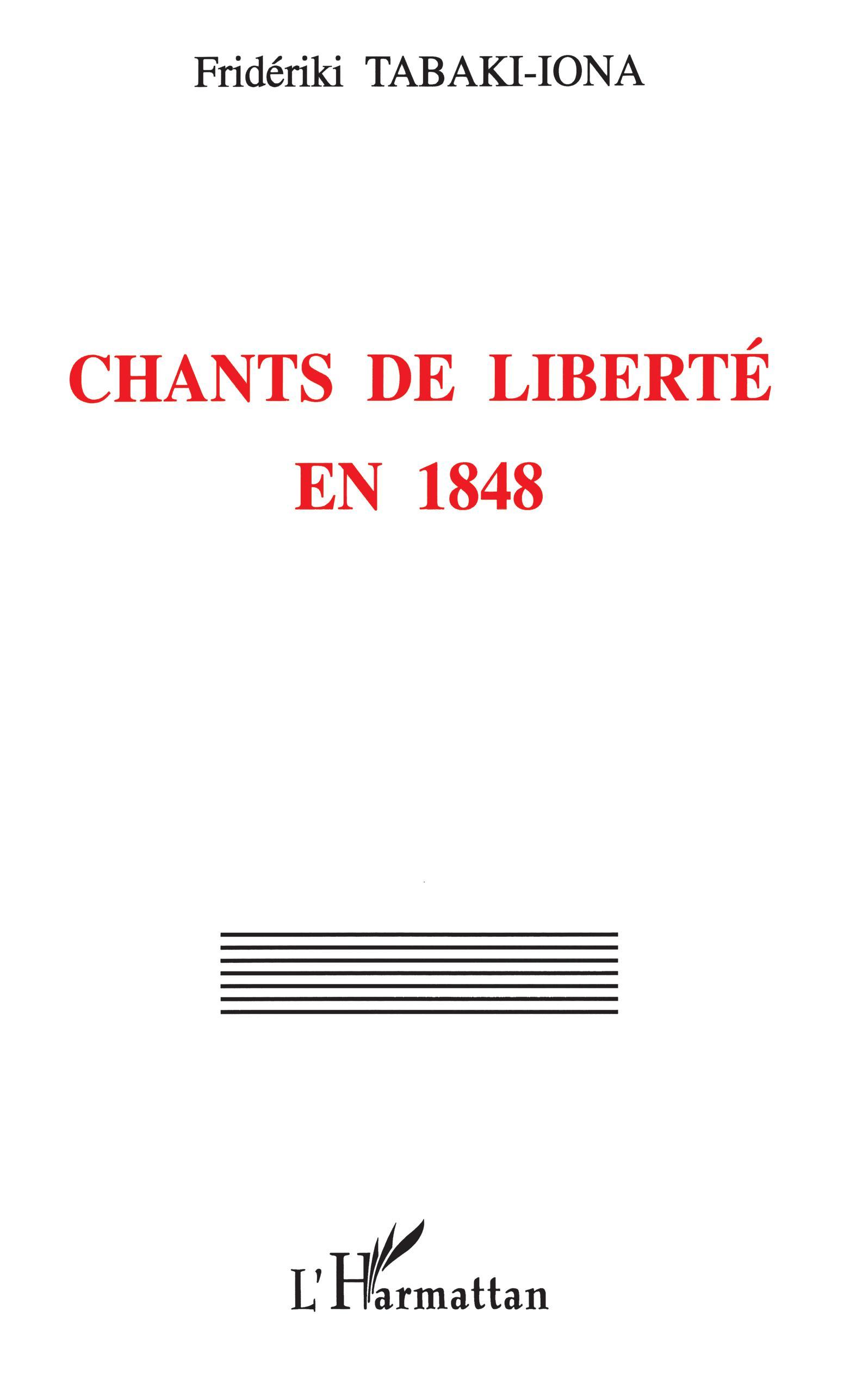 CHANTS DE LIBERTÉ EN 1848