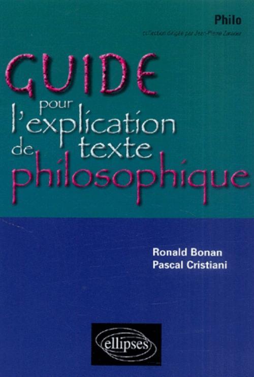 Guide pour l'explication de texte philosophique - Terminales L/ES/S