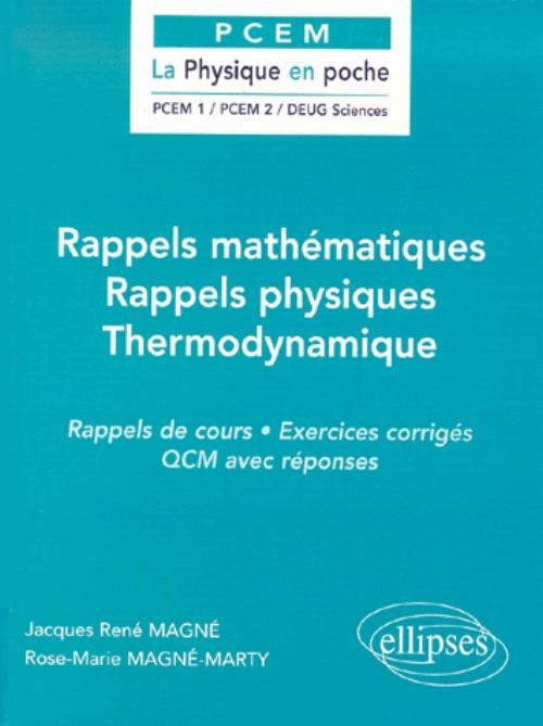 Rappels mathématiques / Rappels physiques / Thermodynamique