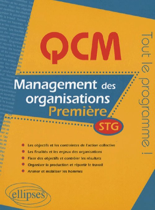 QCM management des organisations - Première STG