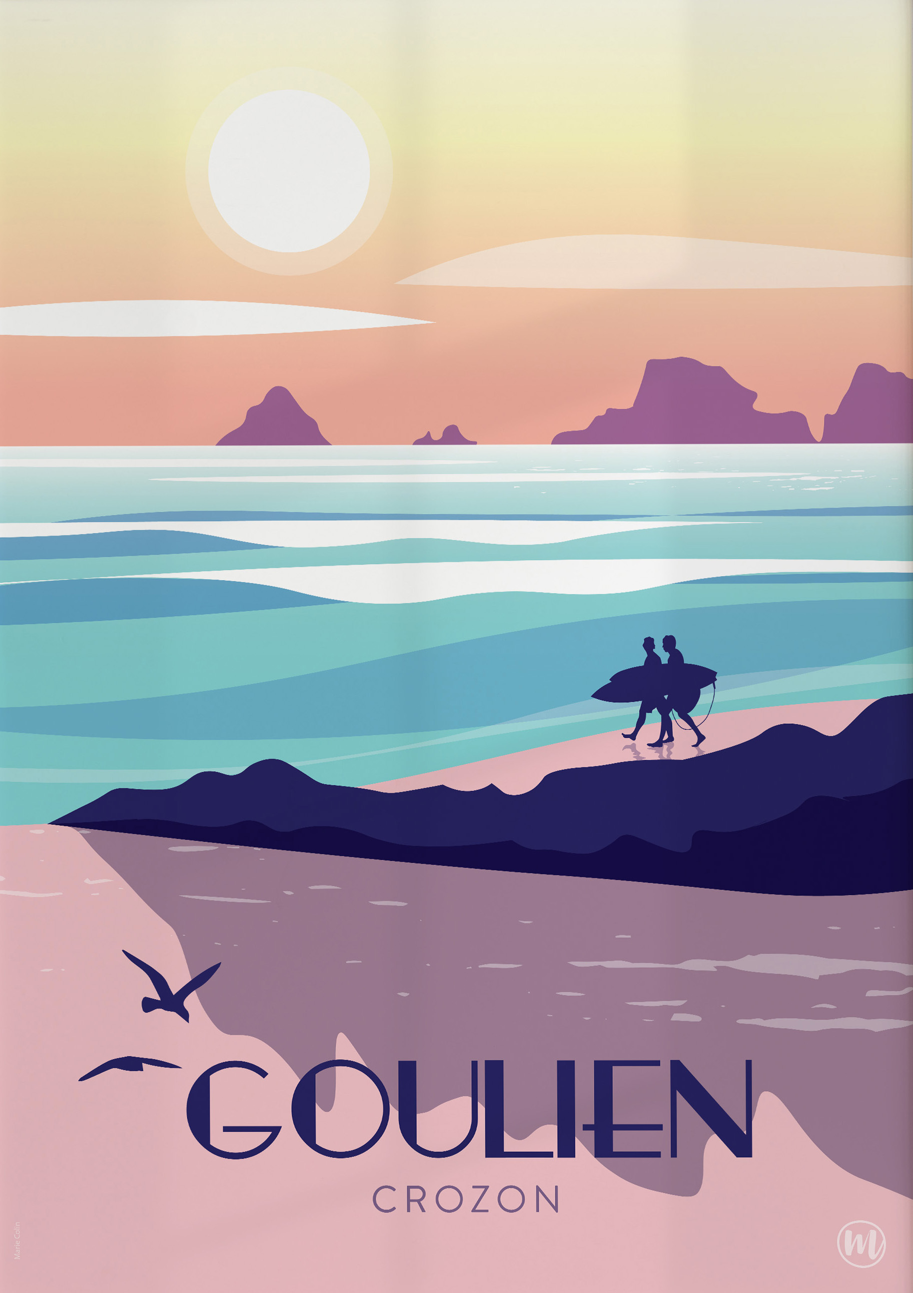 Affiche - Plage de Goulien, Crozon
