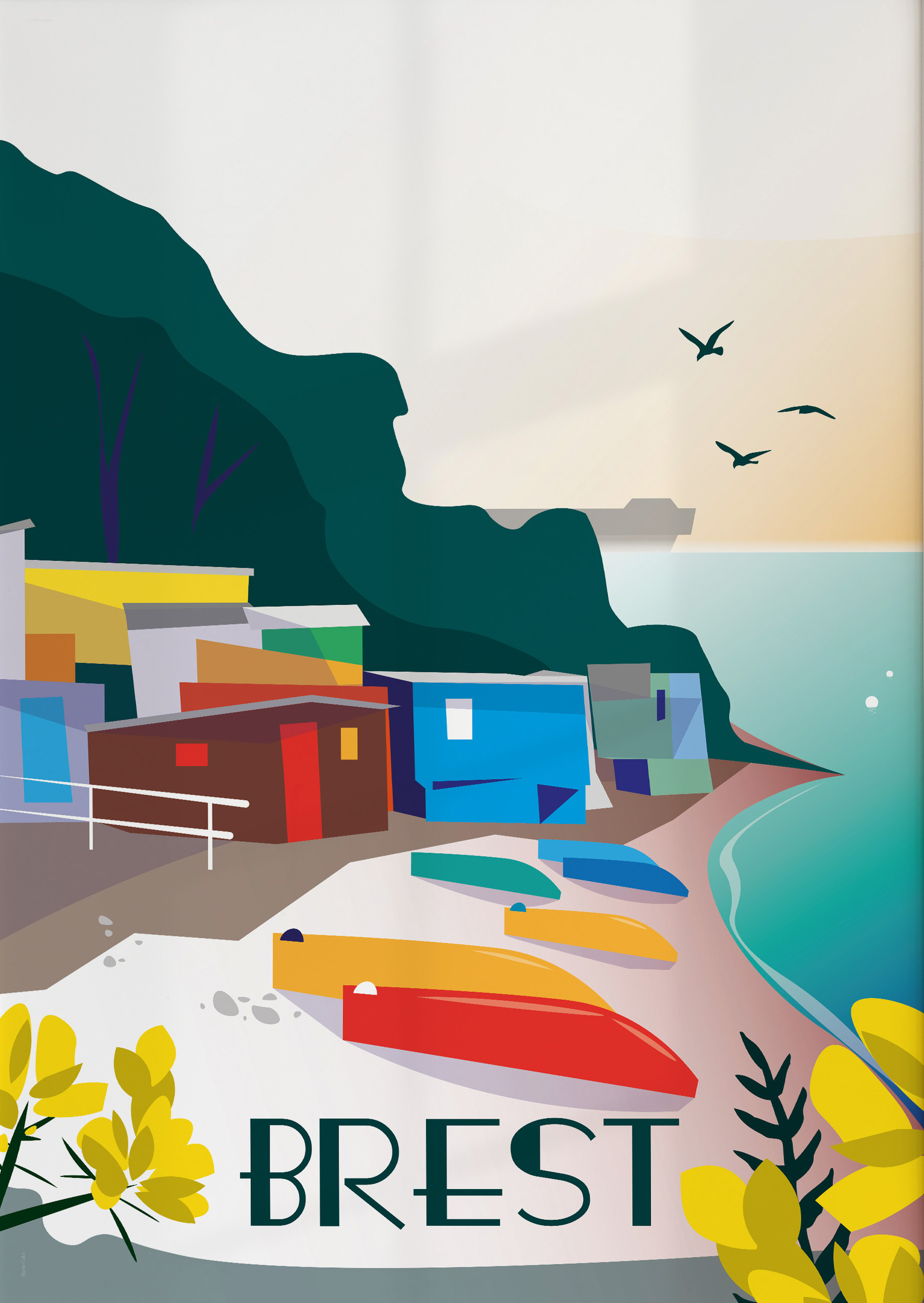 Affiche - Le Petit Port de Maison-Blanche, Brest