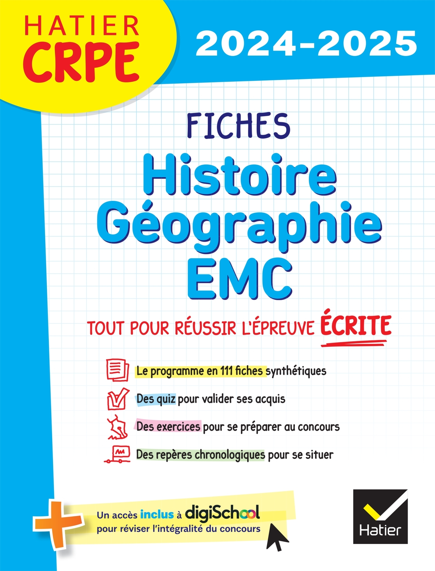 Hatier CRPE - Fiches d'Histoire - Géographie - EMC -  Épreuve écrite d'admissibilité