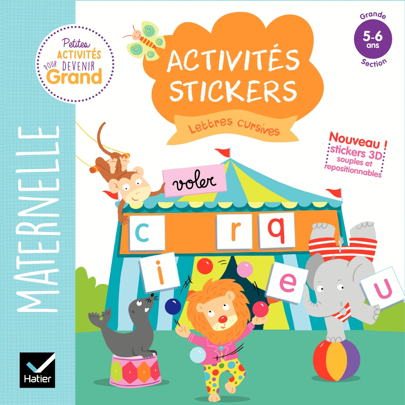 Activités stickers - Lettres cursives Grande section