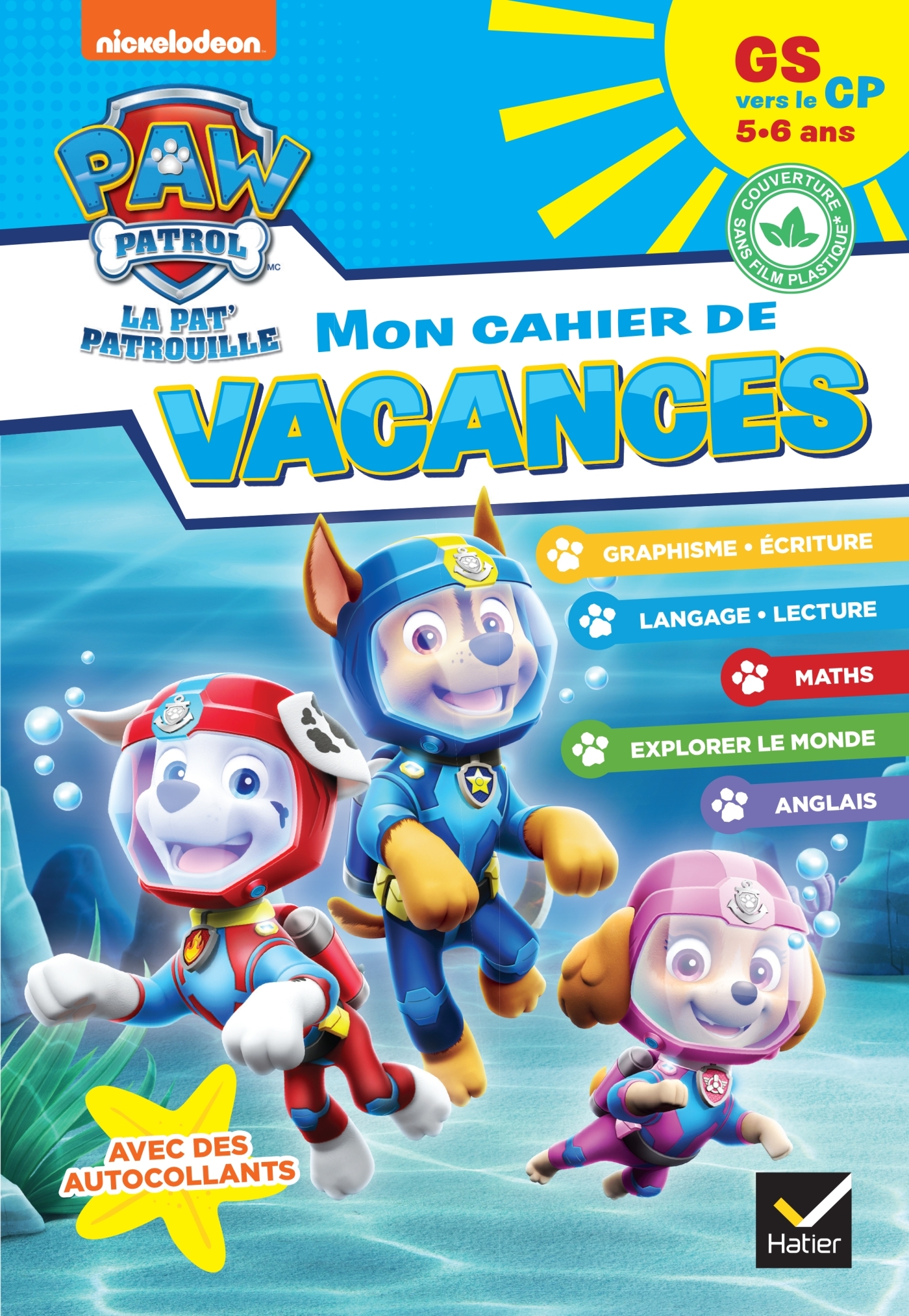 Cahier de vacances 2026 - Pat'Patrouille - GS vers le CP 5/6 ans