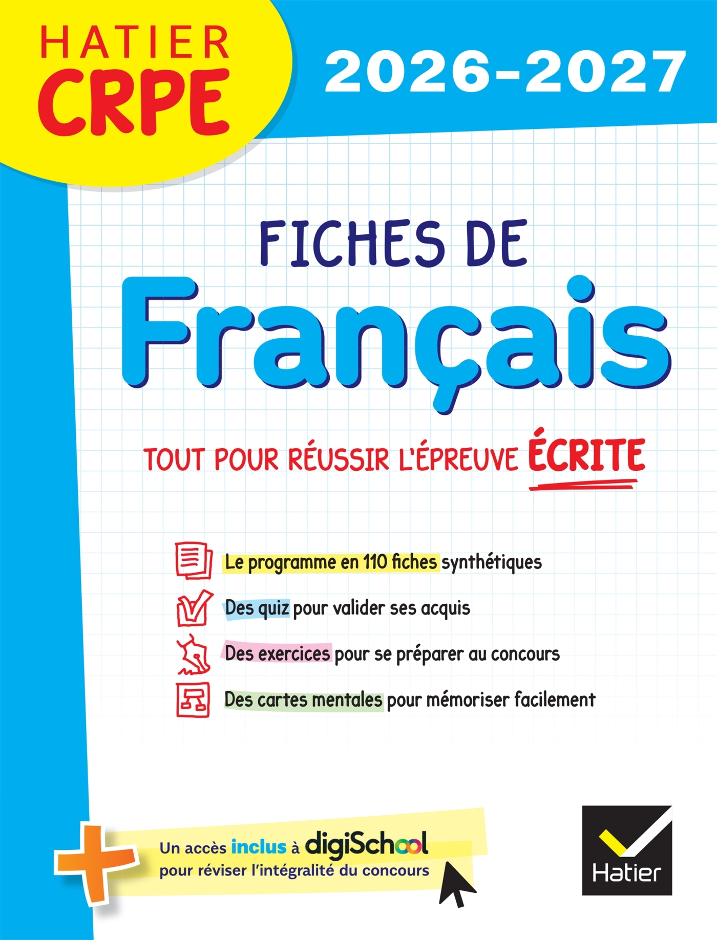 Hatier CRPE -  Fiches de Français - Epreuve écrite d'admissibilité - L3 et M2