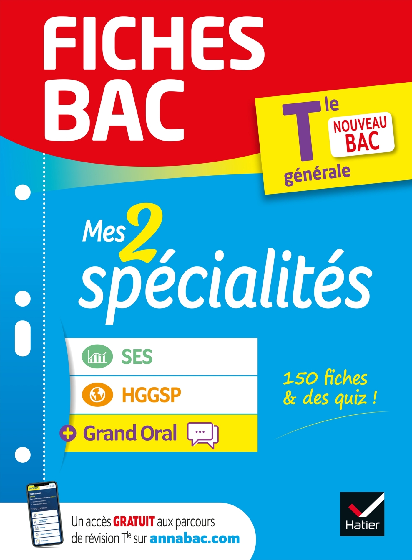 Fiches bac - Mes 2 spécialités Tle générale : SES, HGGSP & Grand Oral - Bac 2026