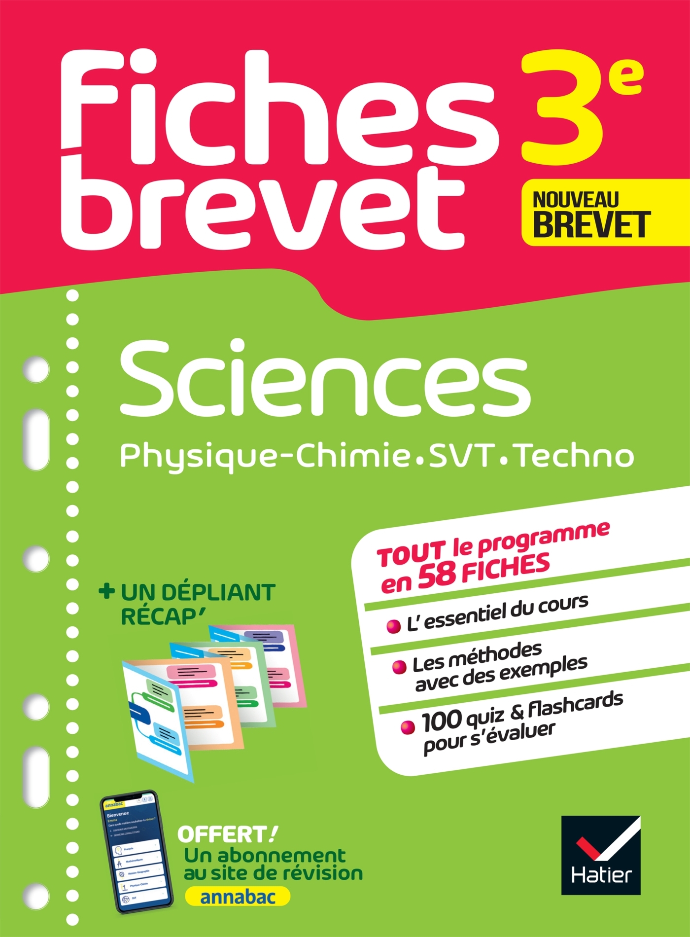 Fiches brevet - Sciences 3e (Physique-Chimie, SVT, Technologie) Brevet 2026