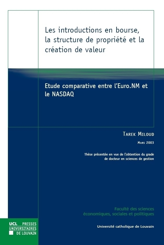 LES INTRODUCTIONS EN BOURSE, LA STRUCTURE DE PROPRIETE ET LA CREATION DE VALEUR