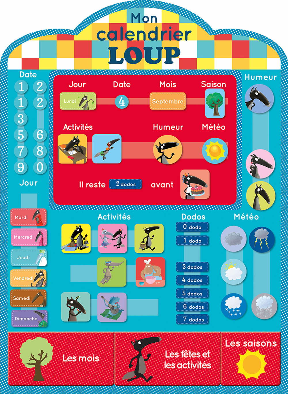 CALENDRIER LOUP EN TISSU