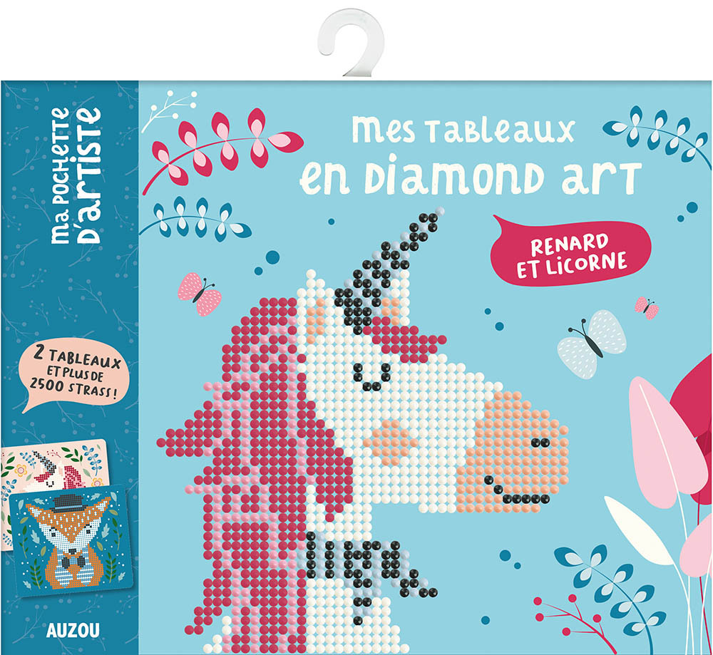 MA POCHETTE D'ARTISTE - MES TABLEAUX EN DIAMOND ART - RENARD ET LICORNE