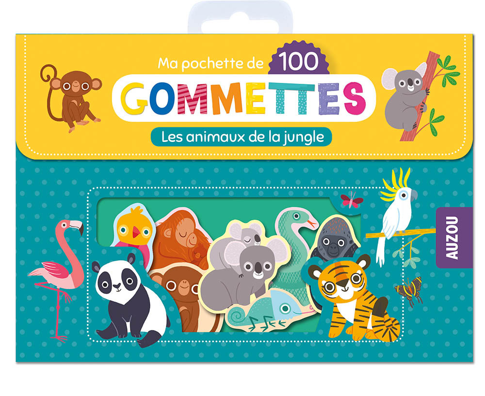 MA POCHETTE DE 100 GOMMETTES - LES ANIMAUX DE LA JUNGLE