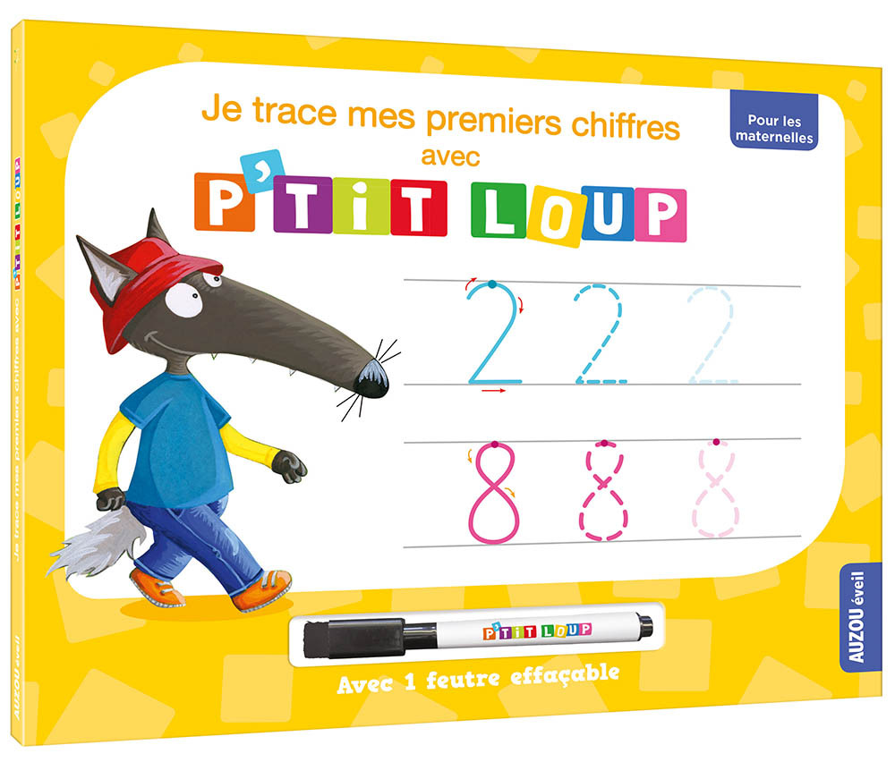 Mon livre ardoise P'tit loup - Je trace mes premiers chiffres avec P'tit loup