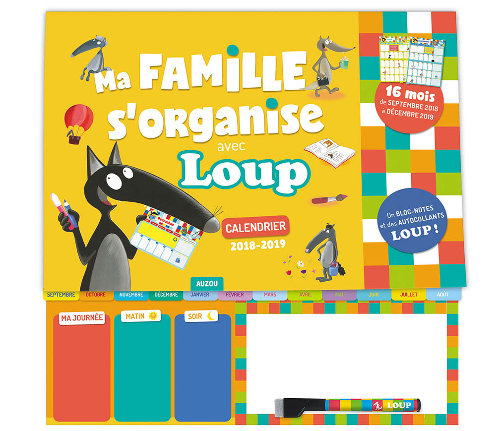 CALENDRIER 2018-2019:MA FAMILLE S'ORGANISE AVEC LOUP