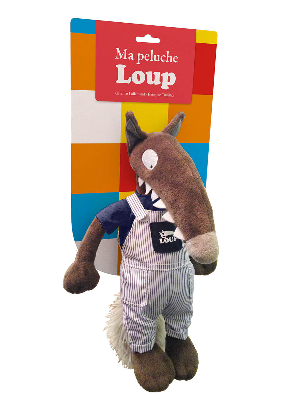 Ma peluche Loup habillé salopette