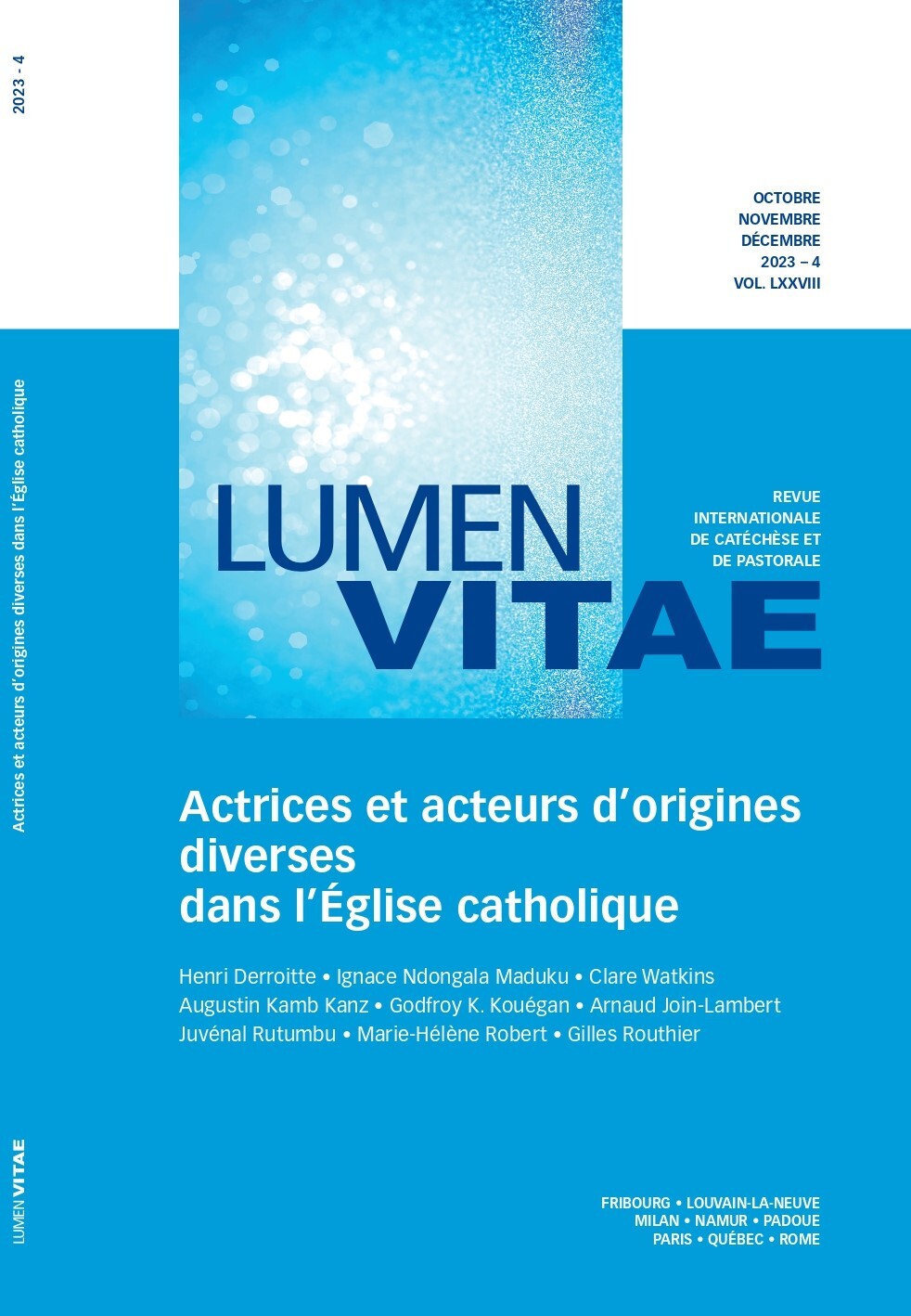 Actrices et acteurs d’origines diverses dans l’Église catholique 78/4 Revue Lumen Vitae