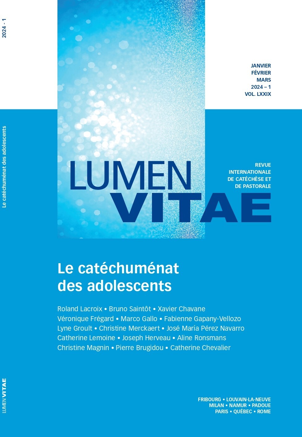 Le catéchuménat des adolescents 1/2024 Revue Lumen Vitae