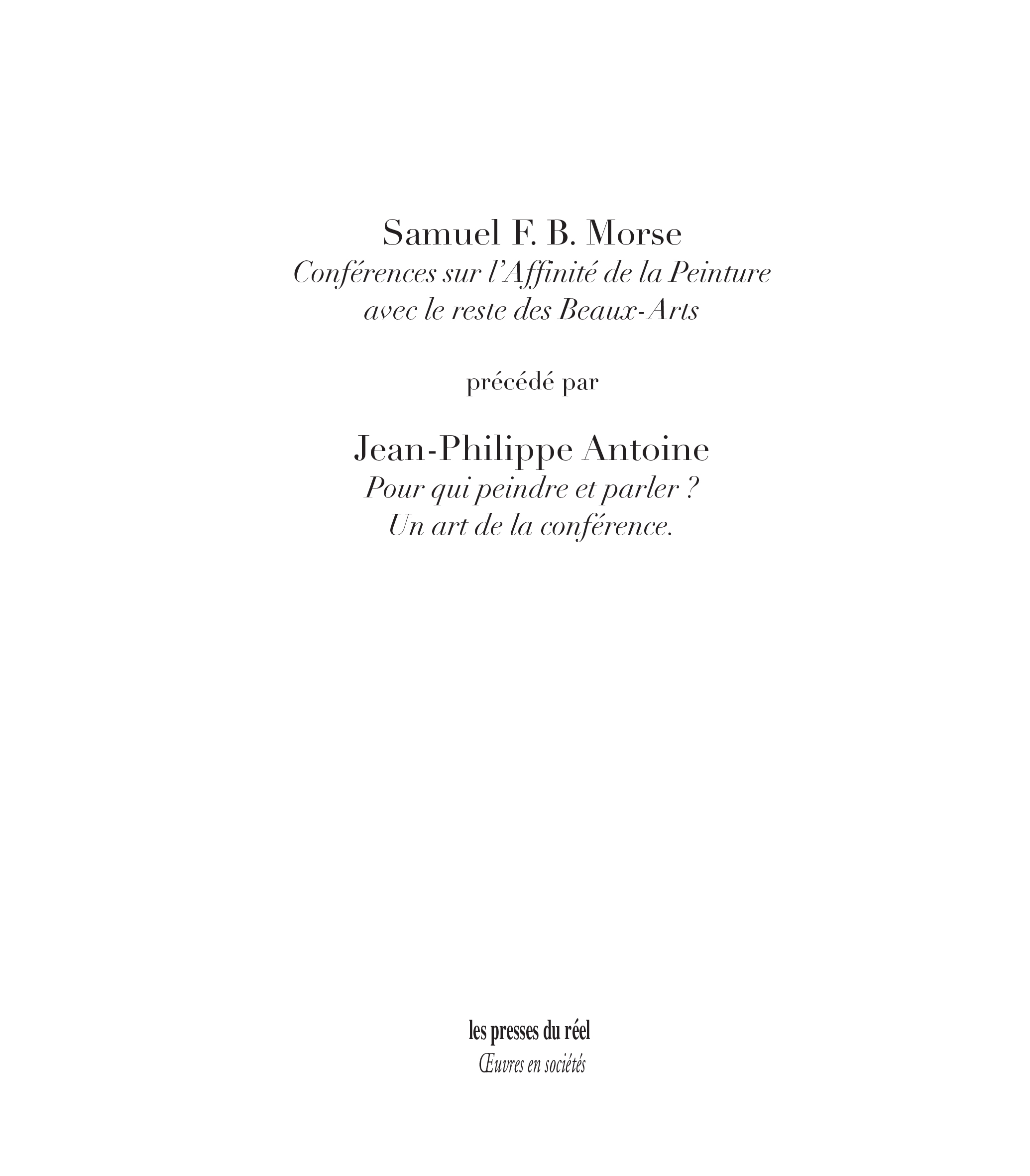 Conférences sur l'Affinité de la Peinture avec le reste des Beaux-Arts
