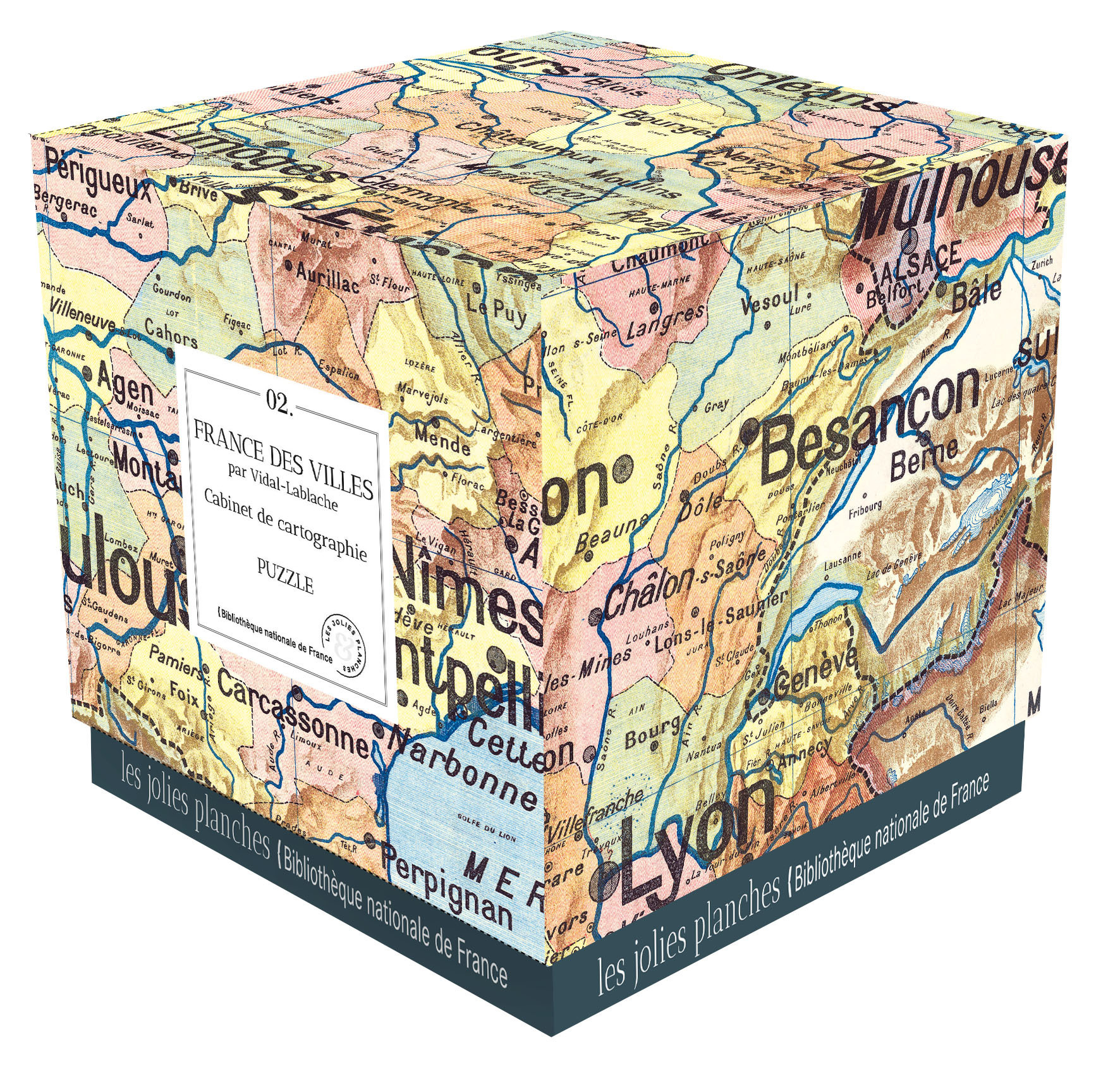 Puzzle France des villes par Vidal-Lablache - 1000 pièces