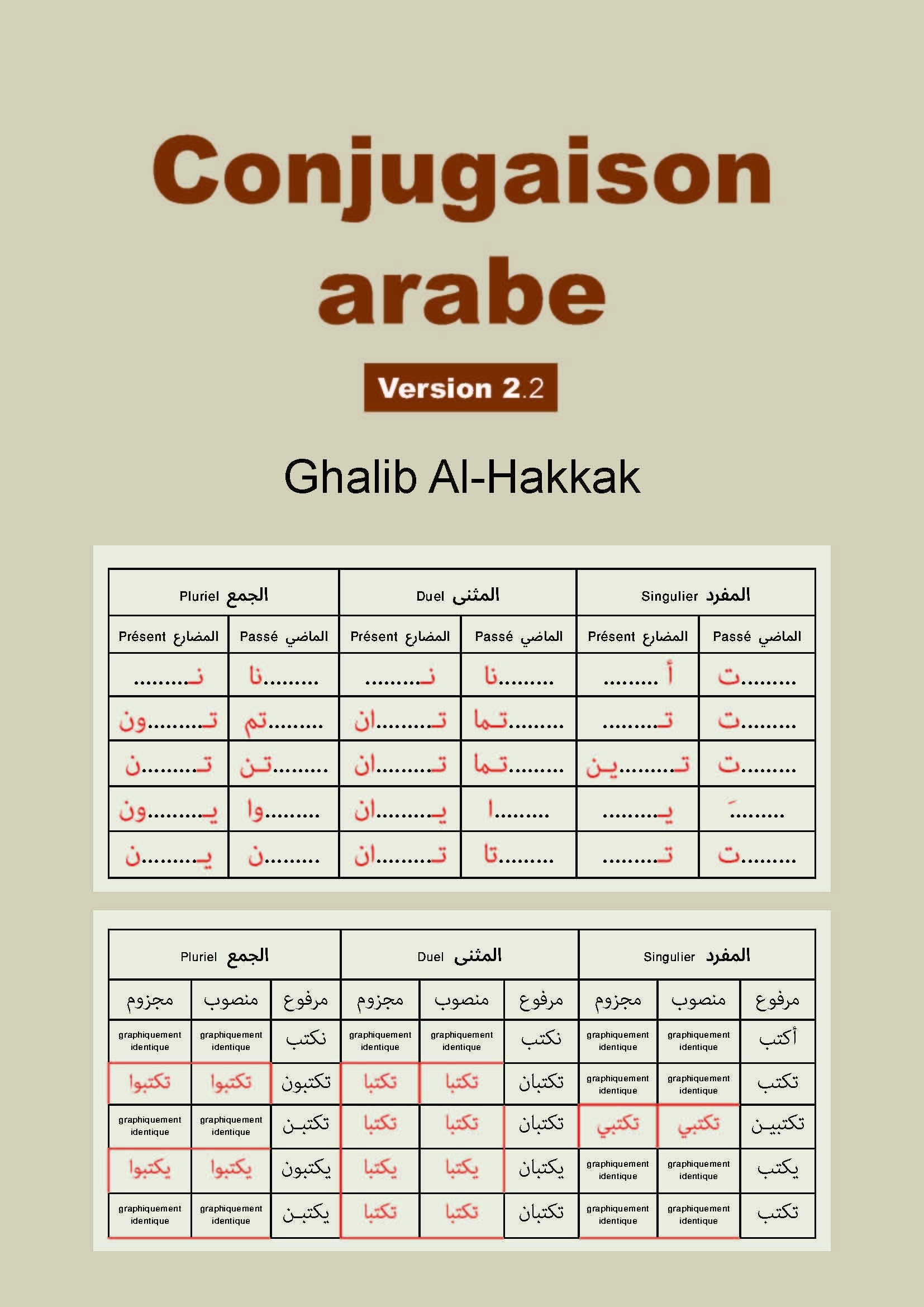 Conjugaison arabe - Version 2