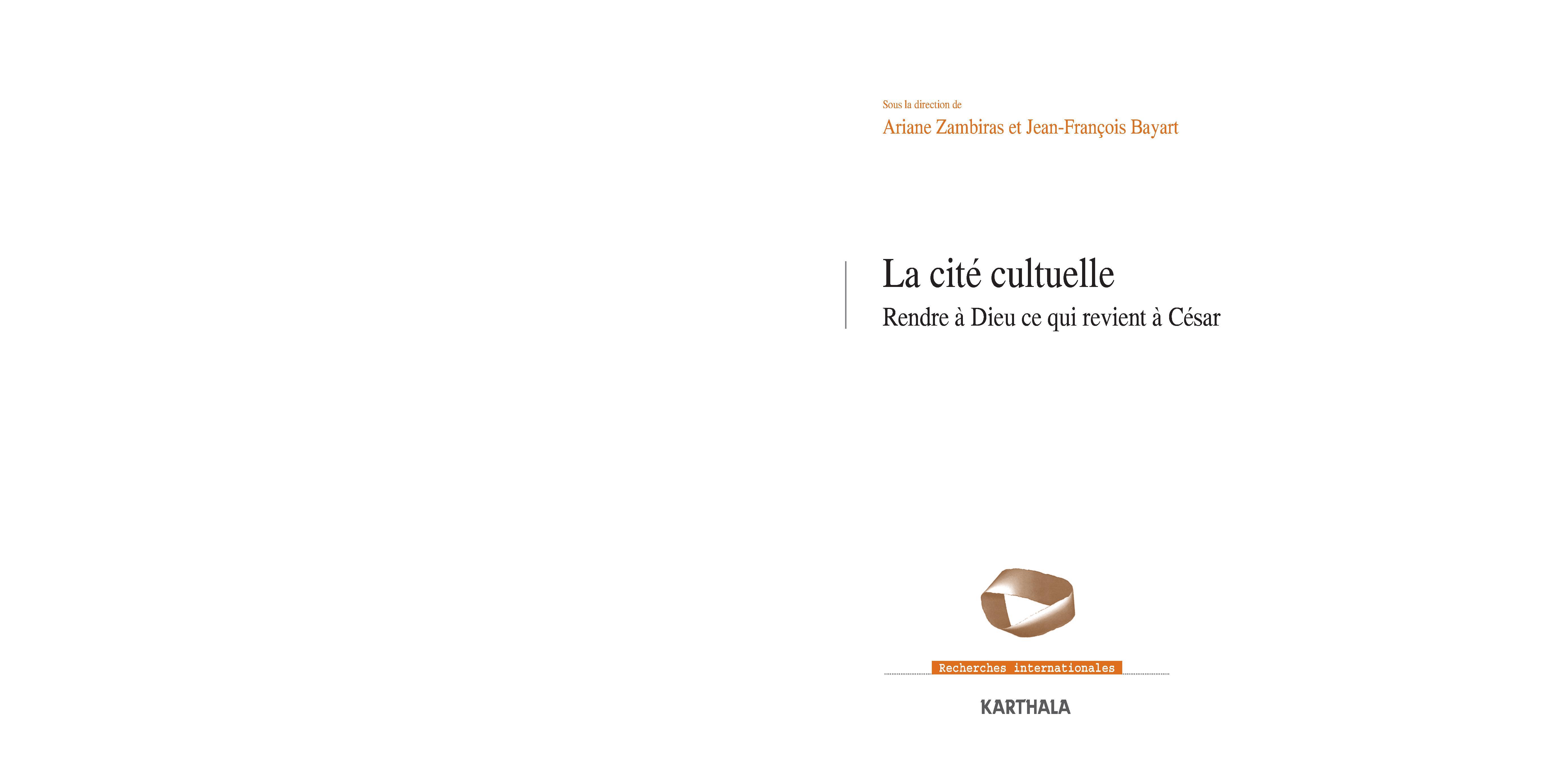 La cité cultuelle - rendre à Dieu ce qui revient à César