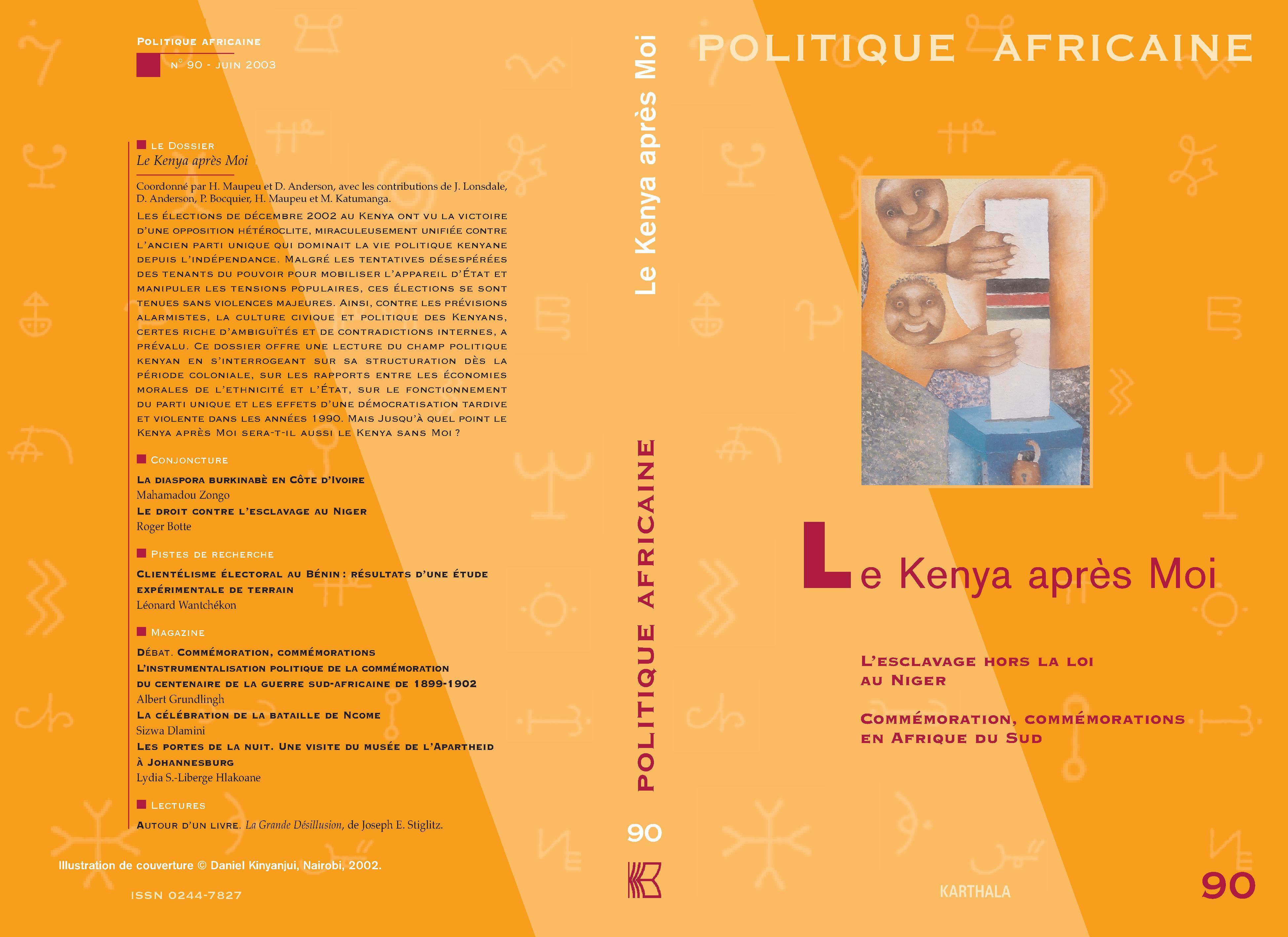 POLITIQUE AFRICAINE N-090, LE KENYA APRES MOI