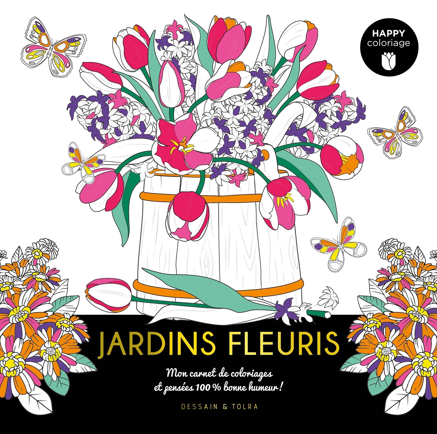 Happy coloriage Jardins fleuris