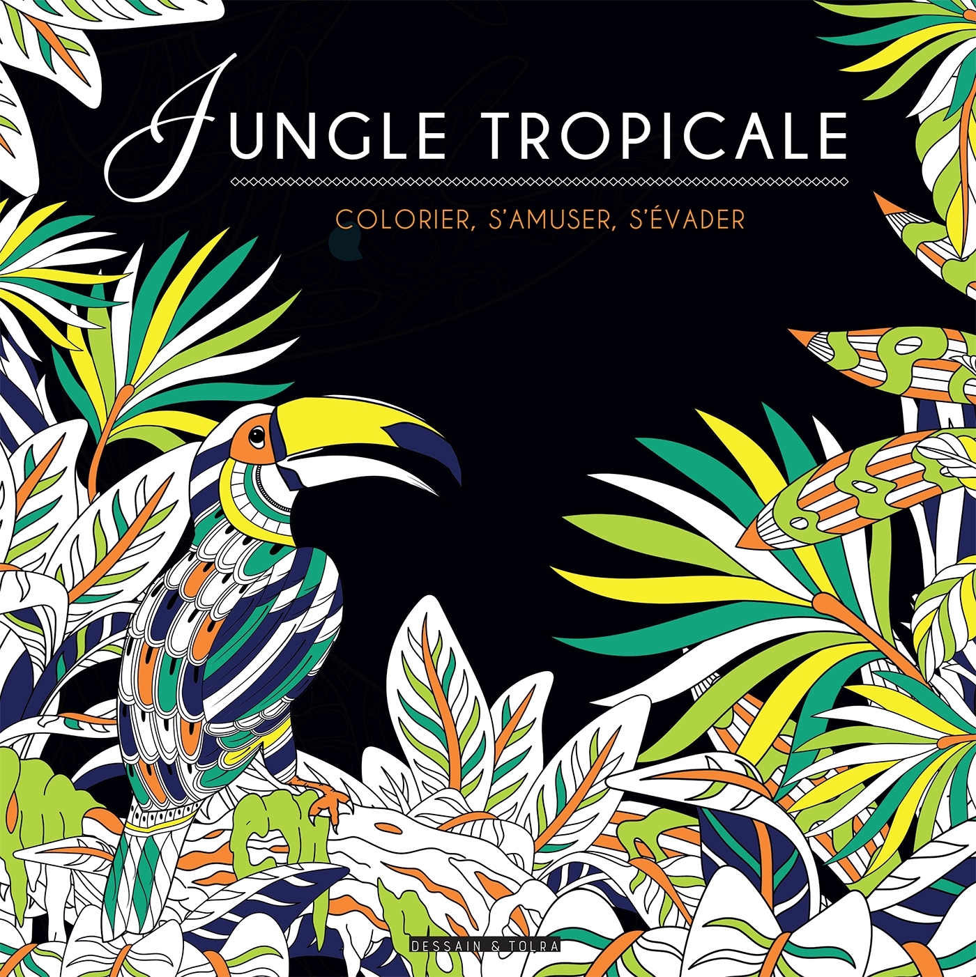 Black coloriage - Jungle tropicale