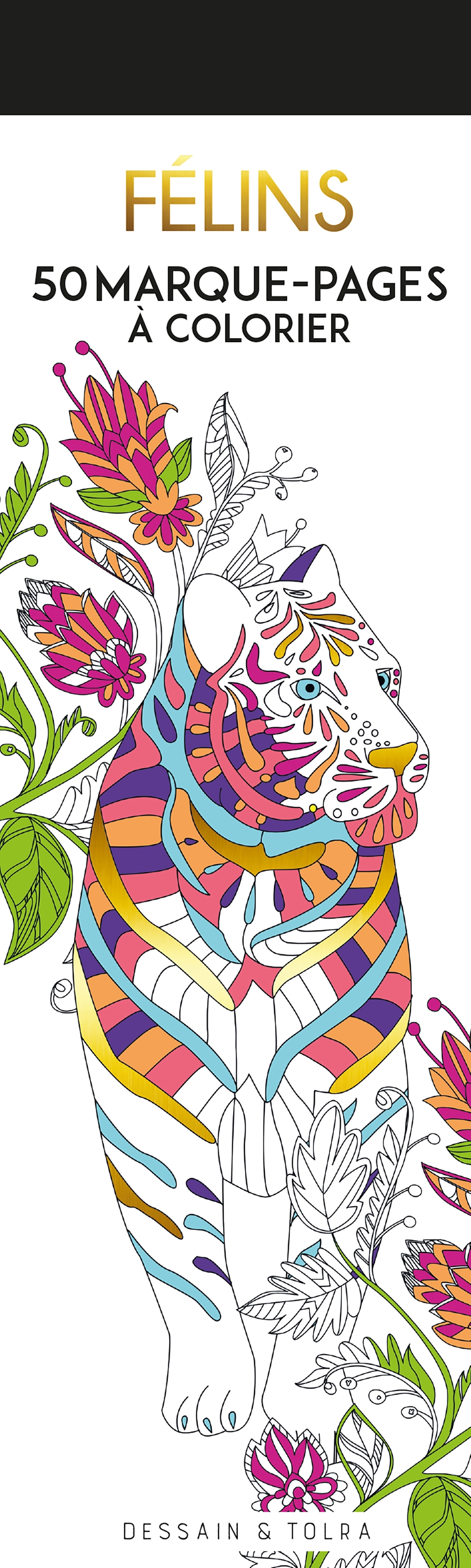 Félins - 50 marque-pages à colorier