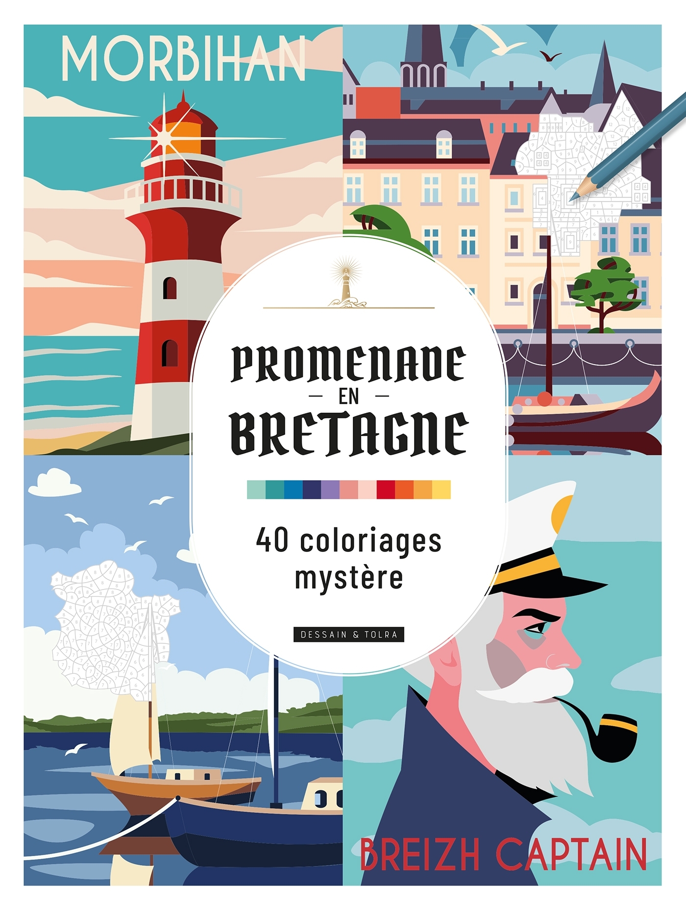 Promenade en Bretagne : 40 coloriages mystère