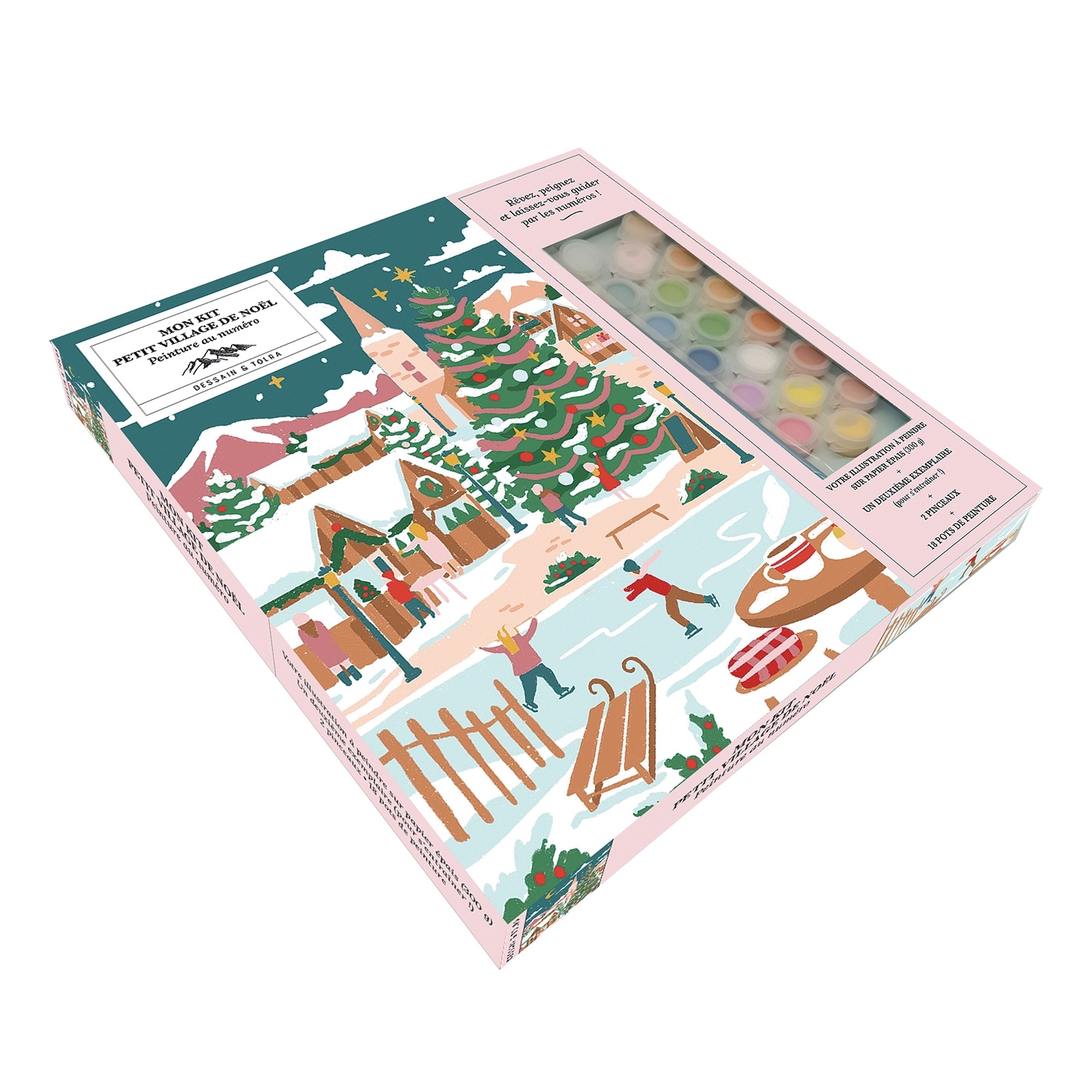 Mon kit : Le petit village de Noël peinture au numéro