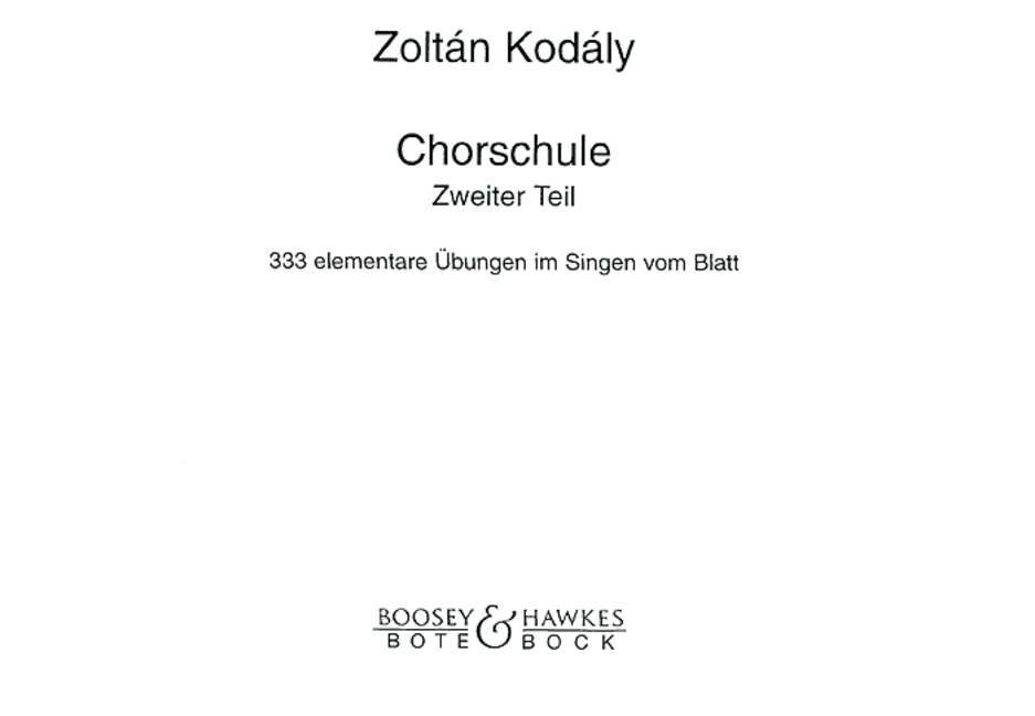 CHORSCHULE BAND 2 CHANT