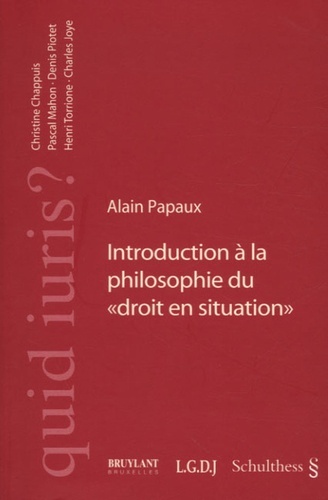 INTRODUCTION À LA PHILOSOPHIE DU DROIT EN SITUATION