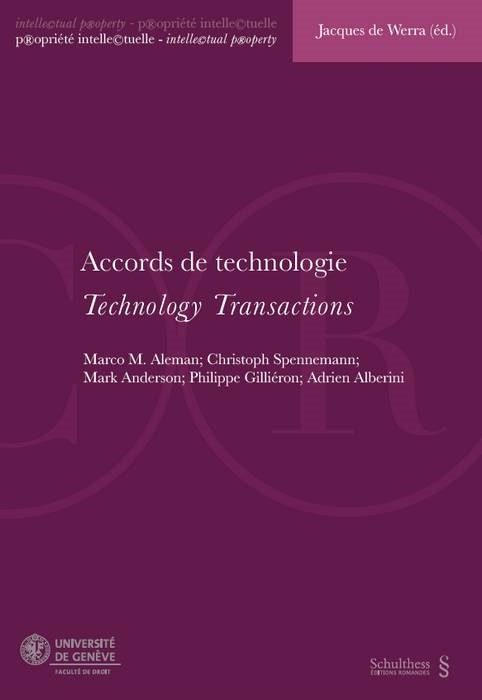ACCORDS DE TECHNOLOGIE / TECHNOLOGY TRANSACTIONS