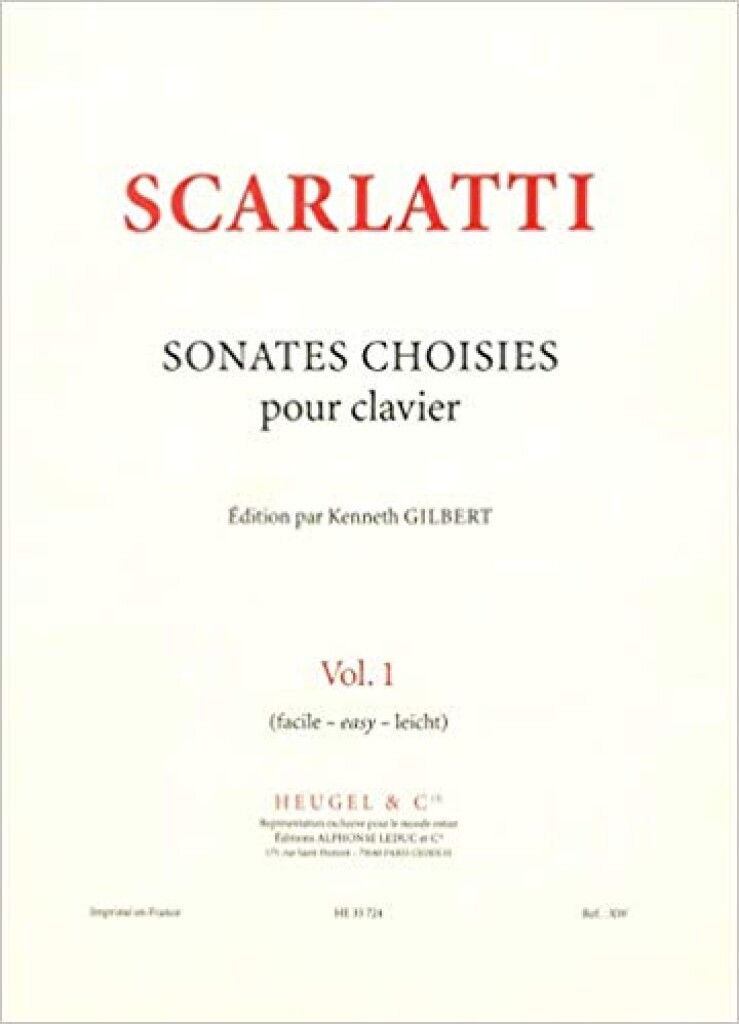 DOMENICO SCARLATTI : SONATES CHOISIES POUR CLAVIER VOL. 1