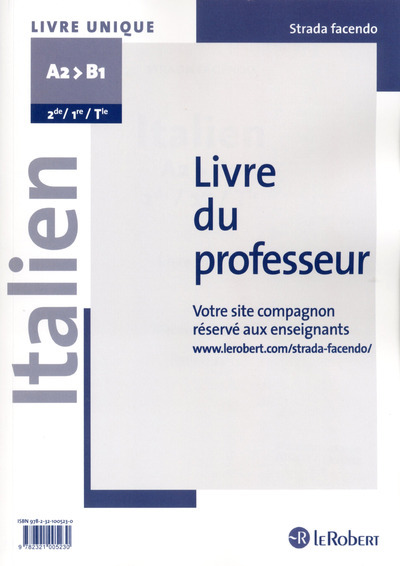 Italien A2B1, 2de/1re/Tle - Livre du professeur Livre du professeur