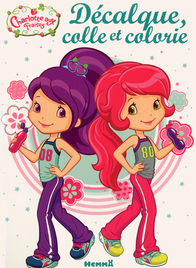 Charlotte aux fraises décalque, colle et colorie