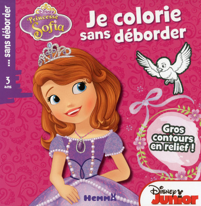 Princesse Sofia Je colorie sans déborder (Fond rose foncé)